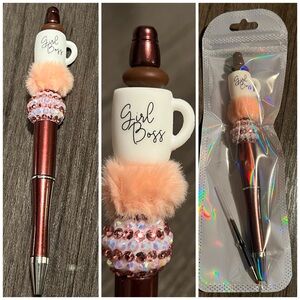Girl Boss beaded focal pen